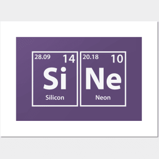 Sine (Si-Ne) Periodic Elements Spelling Posters and Art